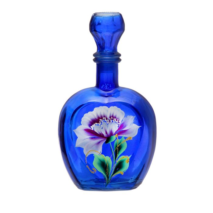 Графин 500 мл "Пион. Сердце", цвет кобальтовый