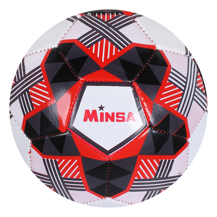 Мяч футбольный Minsa F19, 32 панели, PVC, 2 подслоя, машинная сшивка, размер 5
