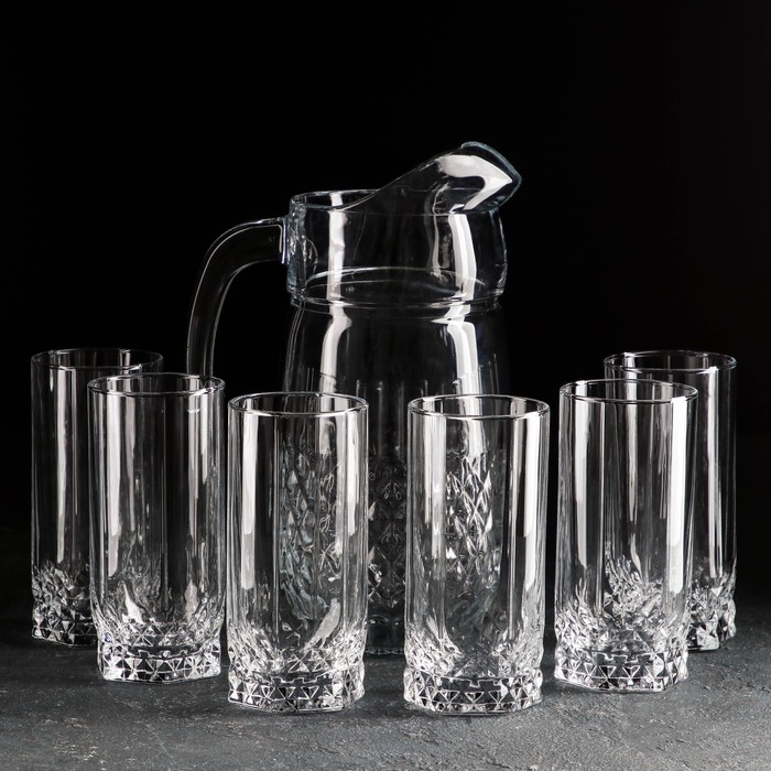 фото Набор питьевой valse, 7 предметов: кувшин 1,3 л, 6 стаканов 294 мл paşabahçe