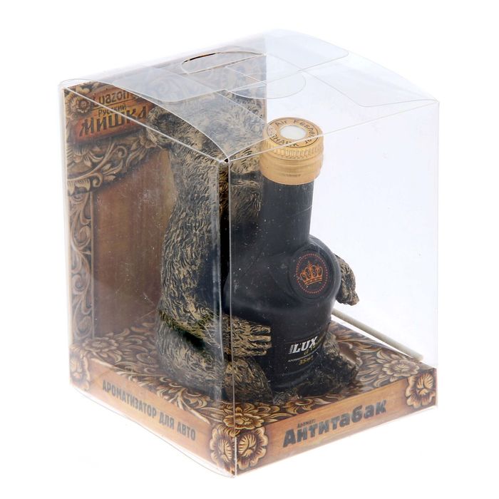 Ароматизатор в авто медведь под золото, антитабак