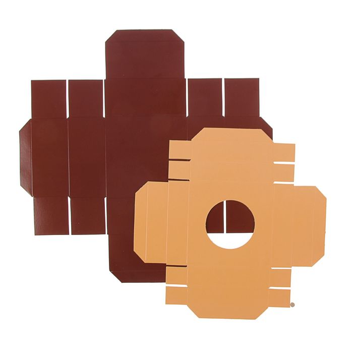 Коробка для сладостей 10 х 10 х 4,5 см, коралловый/шоколад