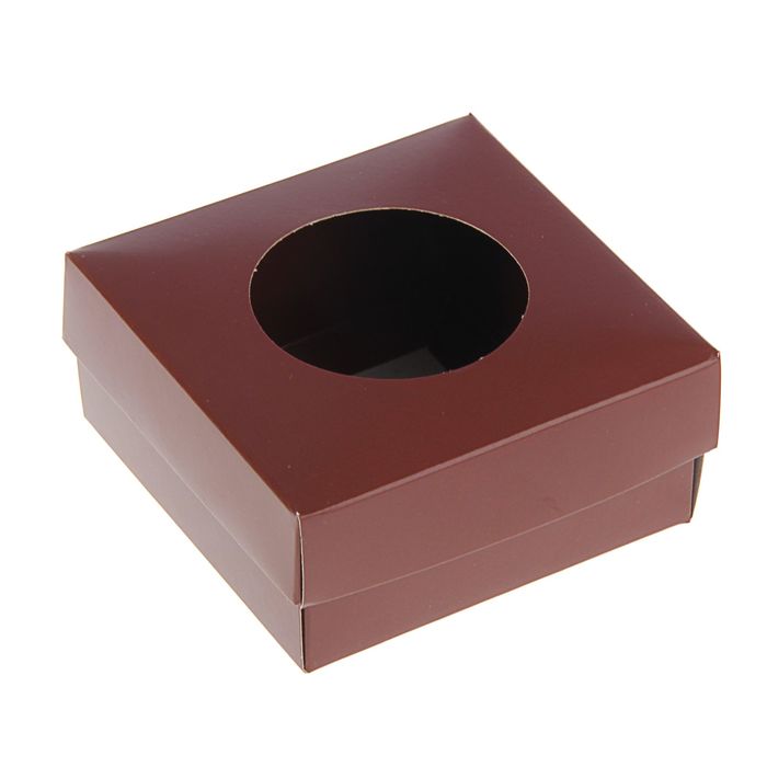 Коробка для сладостей 10 х 10 х 4,5 см, шоколад/шоколад