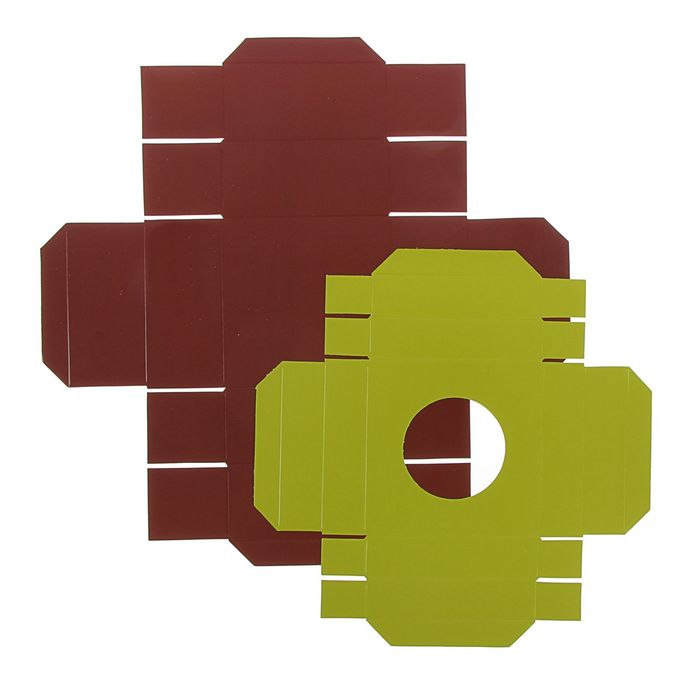 Коробка для сладостей 10 х 10 х 4,5 см, фисташковый/шоколад