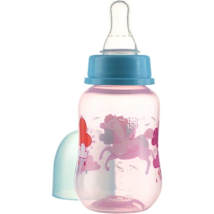 Бутылочка для кормления эргономичной формы, 125 мл, от 0 мес., цвета МИКС