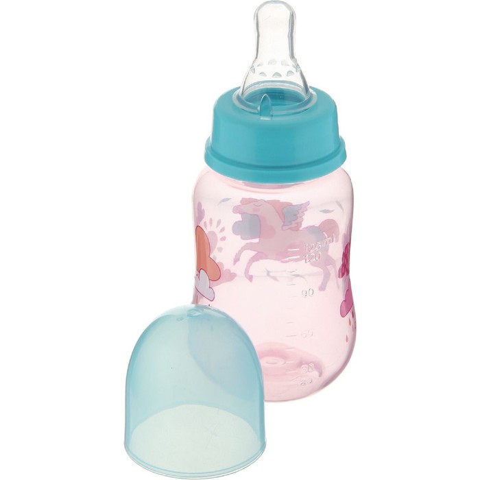 Бутылочка для кормления эргономичной формы, 125 мл, от 0 мес., цвета МИКС