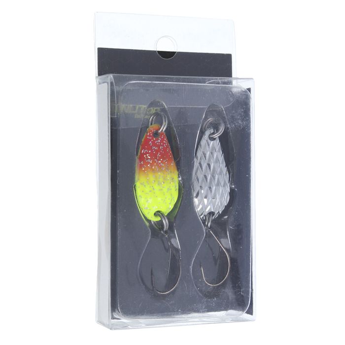 Блесна колеблющаяся, крючок без бородки, цвет серебро/зеленый (набор 2 шт.)