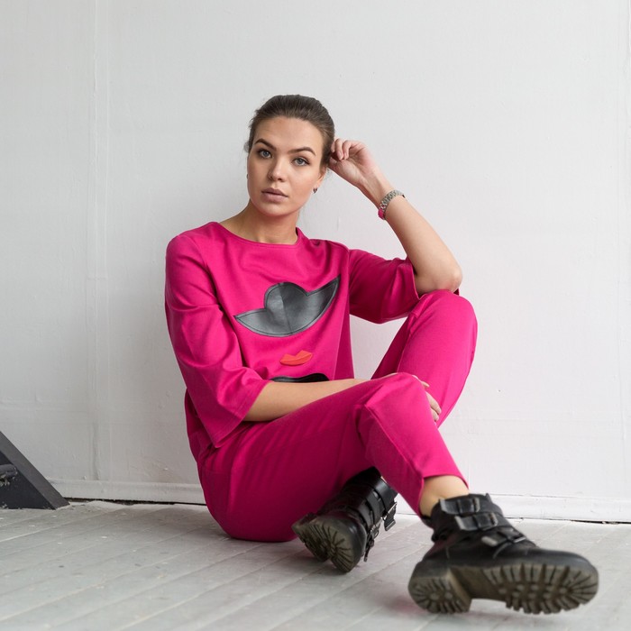 Блуза 4849, размер 48, рост 164 см, цвет малиновый