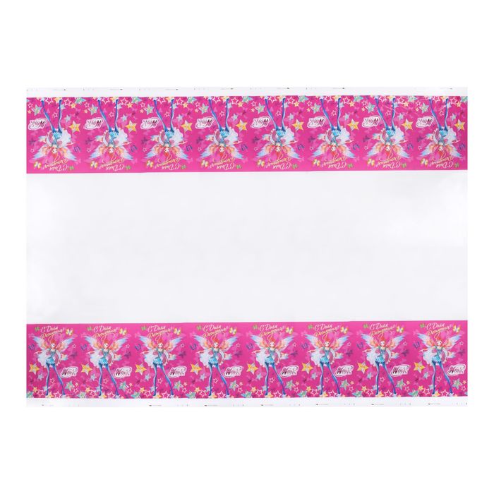 Скатерть "С днем рождения", феи ВИНКС: Блум, 182 х 137 см