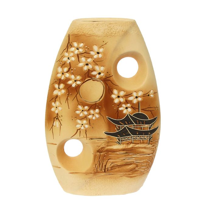 Ваза "Инь и ян" шамот, золото