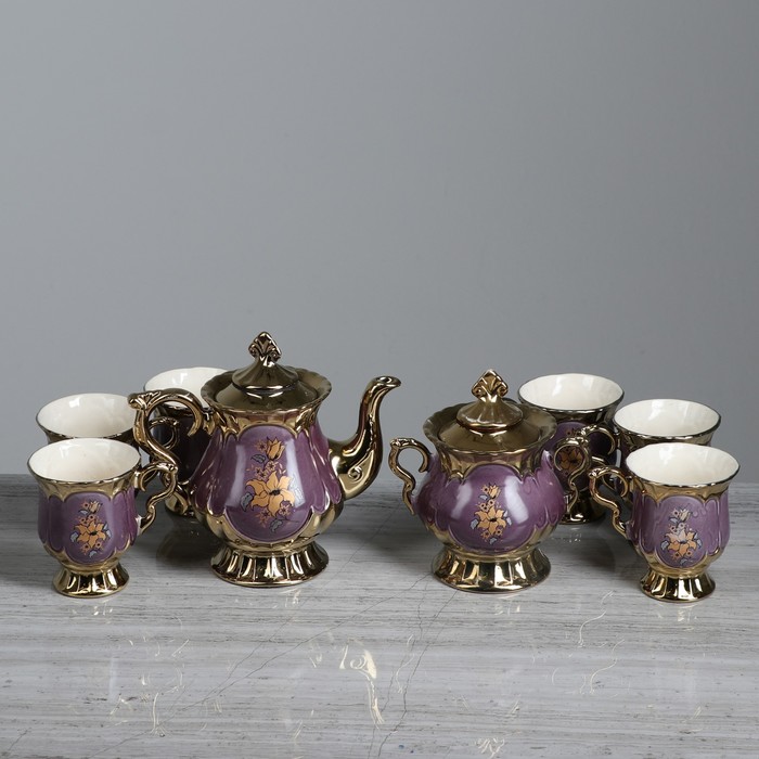 Чайный набор "Валтасар" сиреневый, 8 предметов, 0,9 л/ 0,6 л/ 0,3 л