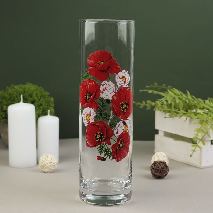 Ваза FLORA "Маки", 26,5 см, микс
