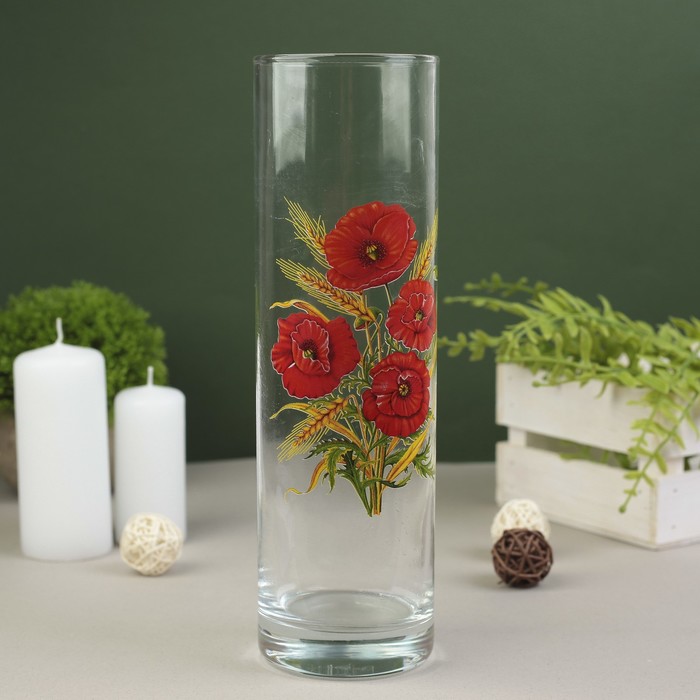 Ваза FLORA "Маки", 26,5 см, микс