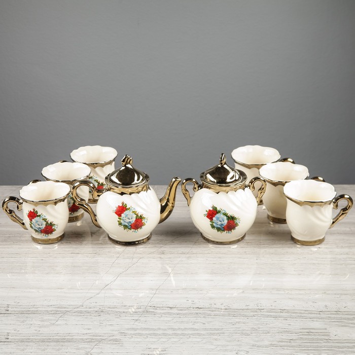 Чайный набор "Орфей" белый, 8 предметов, 0,6 л/ 0,6 л/ 0,27 л