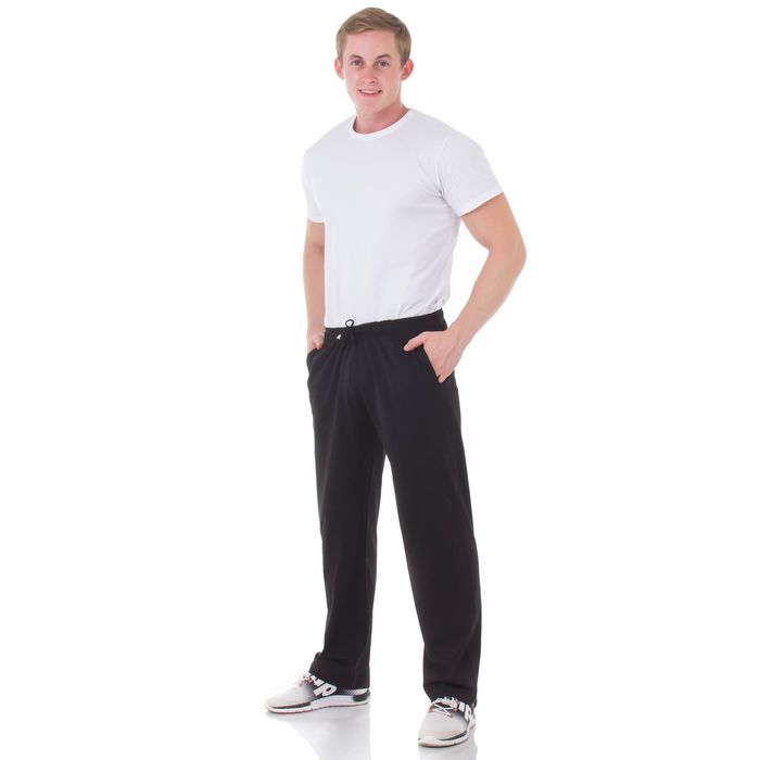 Брюки мужские, цвет чёрный, размер 56