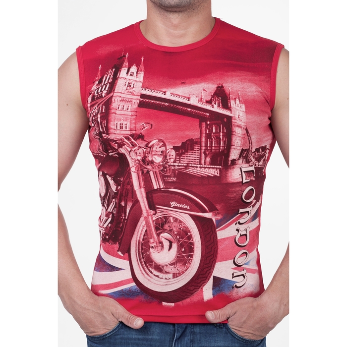 Майка мужская арт.0371, цвет красный, р-р XL