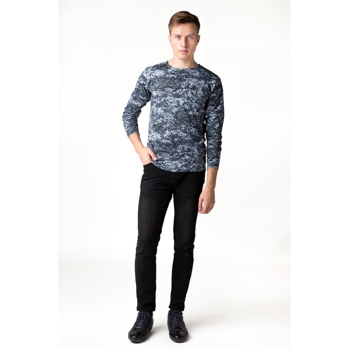 Джемпер мужской, цвет камуфляж серый, размер 54