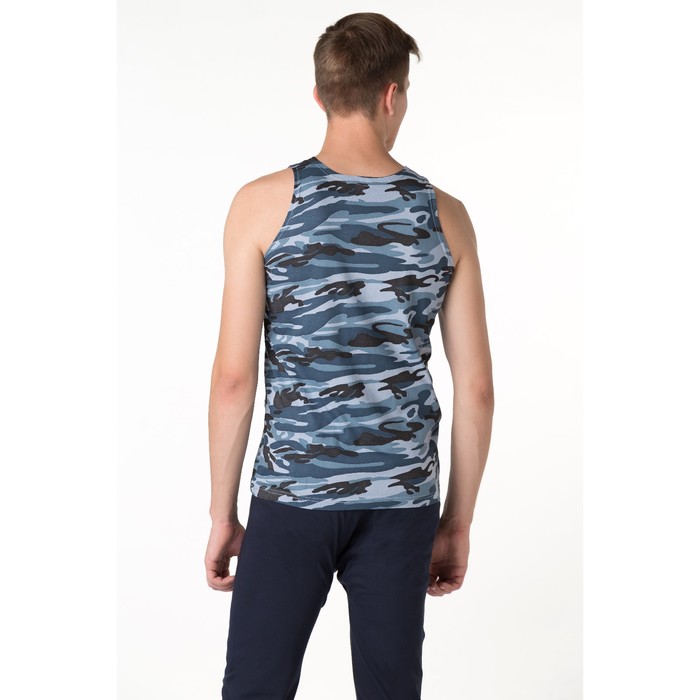 Майка мужская, размер 54, цвет серый камуфляж