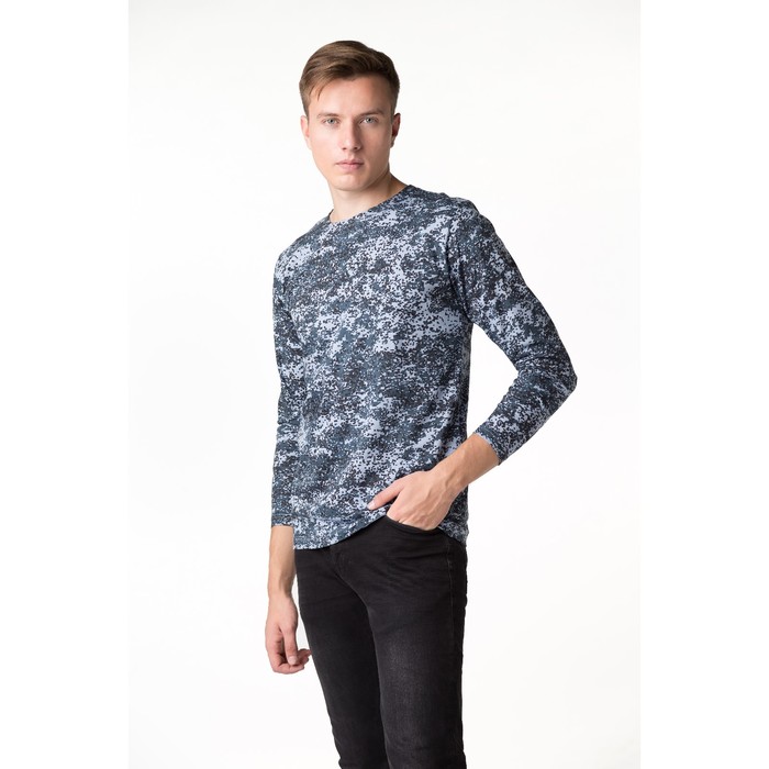 Джемпер мужской, цвет камуфляж серый, размер 52