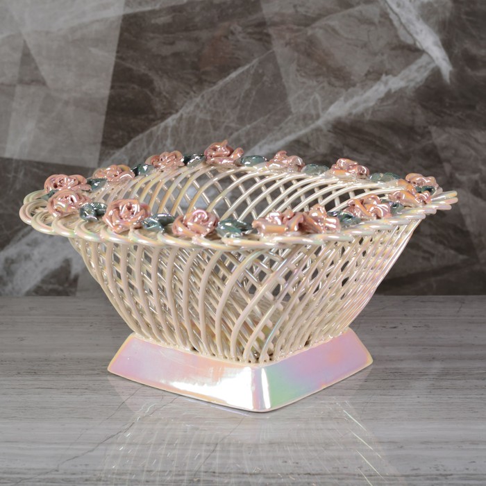 Конфетница "Плетёнка" квадрат, веночек