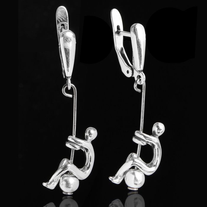 Серьги "Ило", цвет серебряный