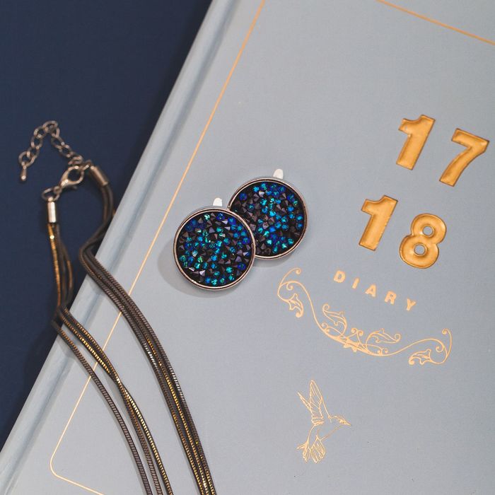 Серьги "Карпо", цвет синий в серебре