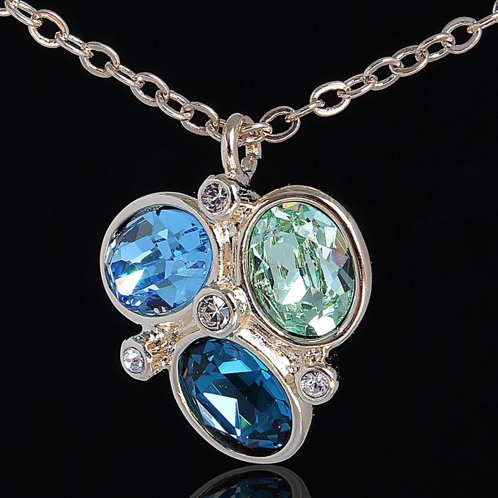 Кулон "Коллаж", цветной в золоте