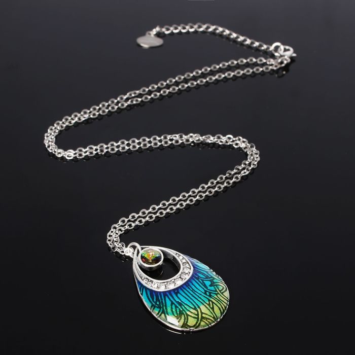 Кулон "Кайра", цветной в черненом серебре