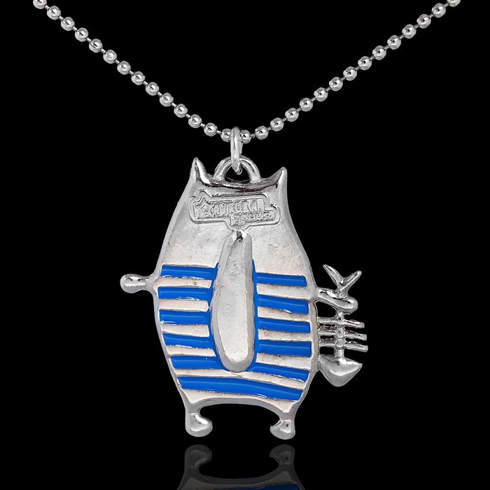 Кулон "Обжоркин", цвет синий в серебре