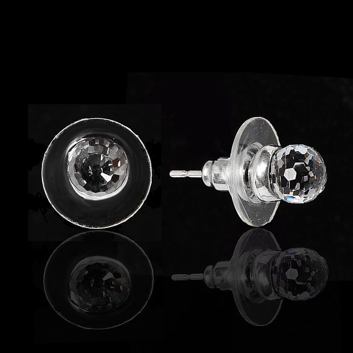 Пусеты "Рабель", цвет белый в чернёном серебре