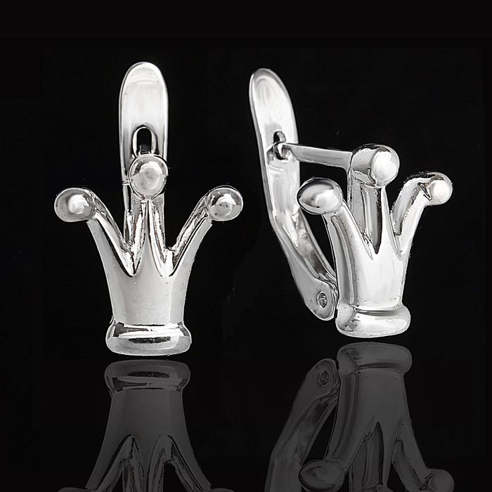 Серьги "Принцесска", цвет серебряный