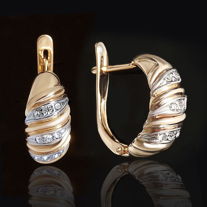 Серьги "Эсмеральда", цвет белый в золоте