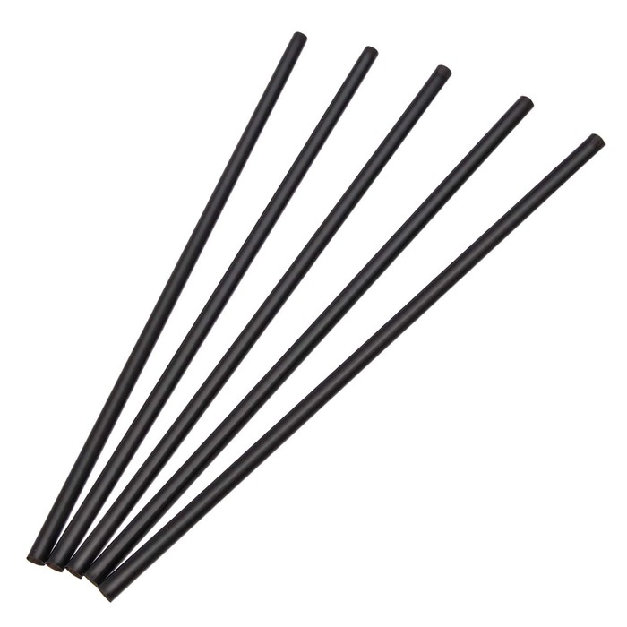 Набор трубочек для коктейля 8х240 мм Milk, цвет черный, 125 шт в упаковке