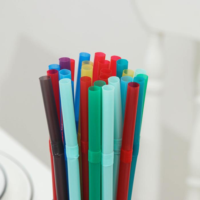 

Трубочки одноразовые для коктейля Доляна, 0,8×24 см, 250 шт, с гофрой, цвет микс