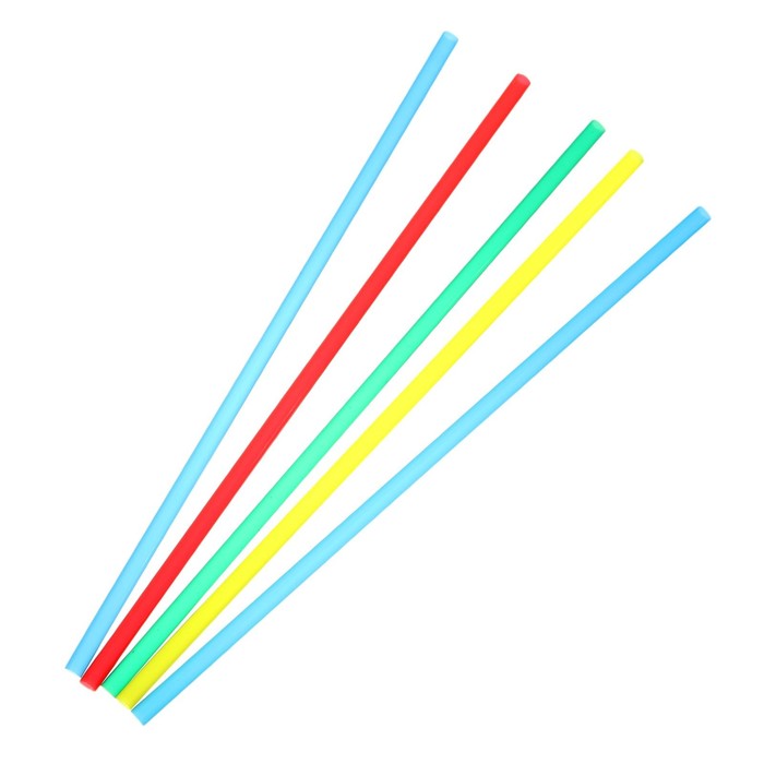 Набор трубочек для коктейля, 5х210 мм "Доляна", прямые, цветные, 250 шт в упаковке