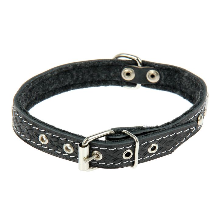 Ошейник кожаный на фетре, украшенный, 48 х 2 см микс цветов