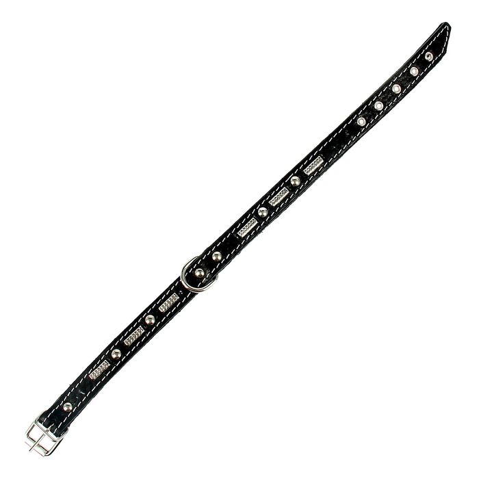 Ошейник кожаный на фетре, украшенный, 48 х 2 см микс цветов