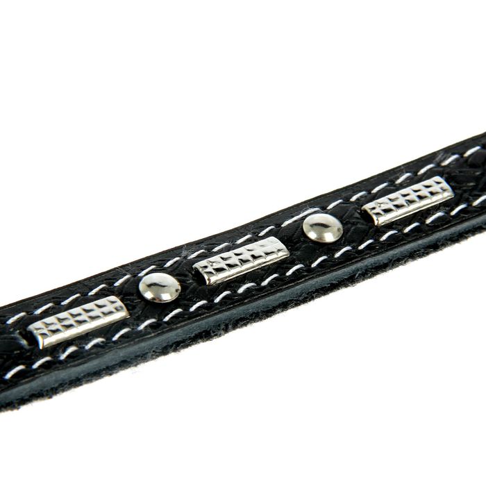 Ошейник кожаный на фетре, украшенный, 48 х 2 см микс цветов