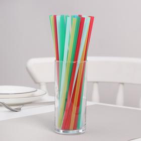 Набор трубочек одноразовых для коктейля Доляна «Кола», 0,6×20,5 см, 1000 шт, цвет МИКС Ош