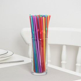 Набор одноразовых трубочек для коктейля Доляна, 0,5×21 см, 250 шт, цвет МИКС Ош