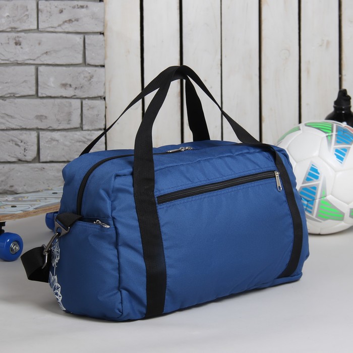 Сумка спортивная на молнии, 1 отдел, 1 наружный карман, цвет синий