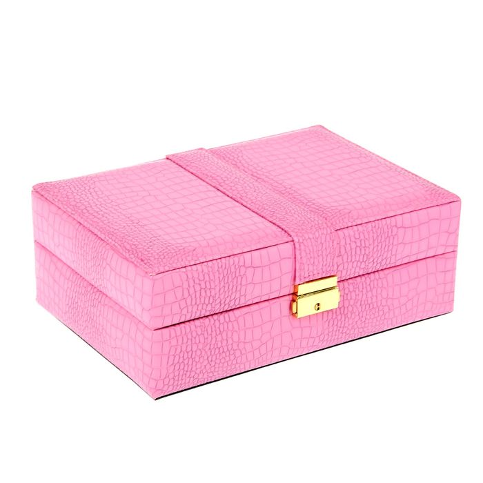 Шкатулка под бижутерию "Стиль" розовая