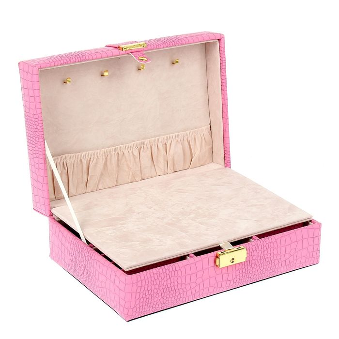 Шкатулка под бижутерию "Стиль" розовая