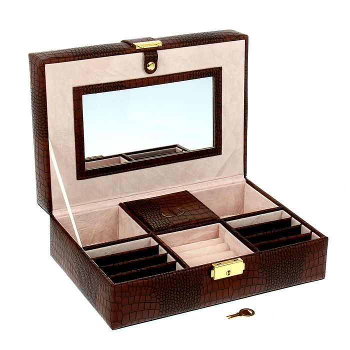 Шкатулка под бижутерию "Стиль" кофейная