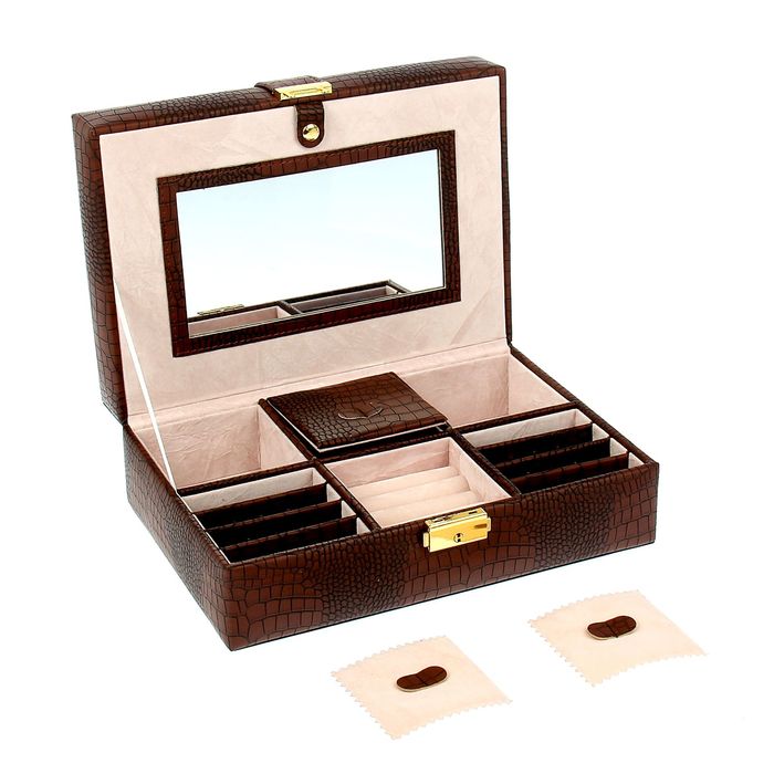 Шкатулка под бижутерию "Стиль" кофейная