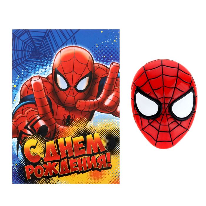 Открытка с магнитом "С Днем Рождения", Человек-Паук