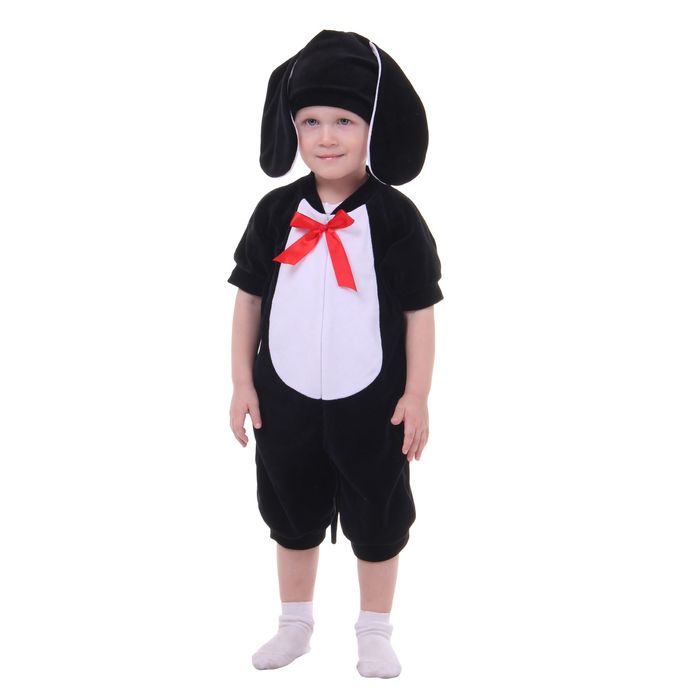 Карнавальный костюм "Собачка Артемон", велюр, комбинезон, шапка, от 1,5-3-х лет, рост 98 см