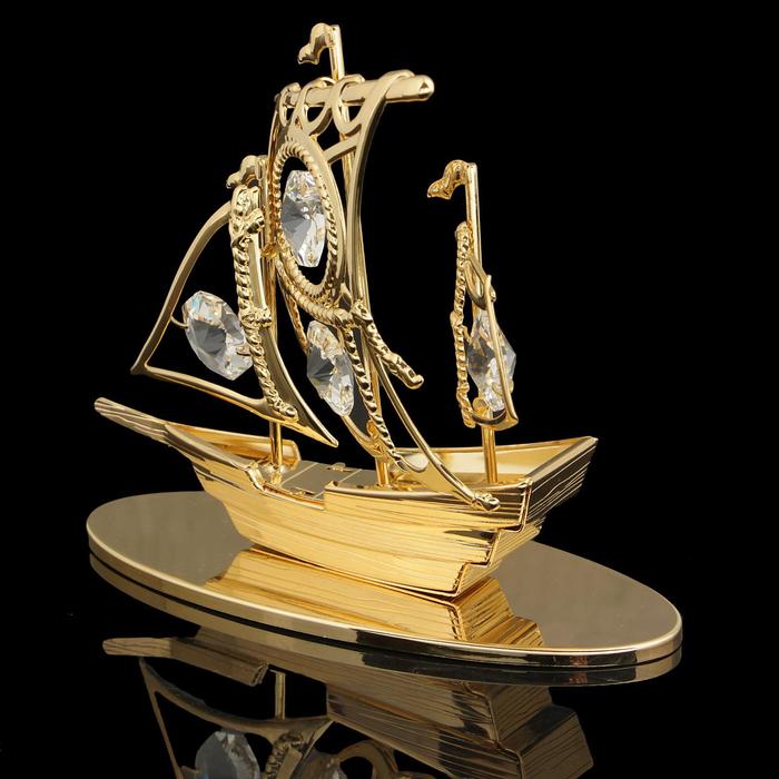 Сувенир «Корабль»,4,5×10×9 см, с кристаллами Сваровски
