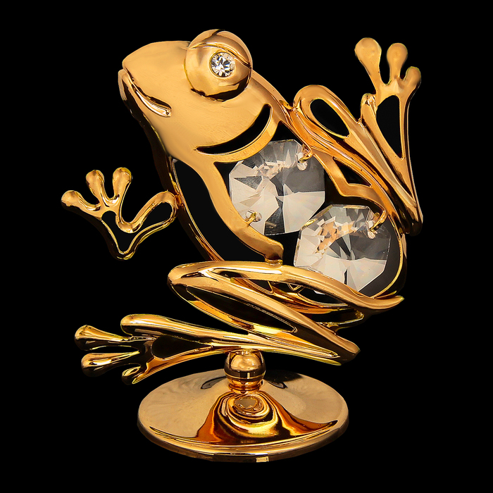 Сувенир «Лягушка», 3х5х6 см, с кристаллами Сваровски