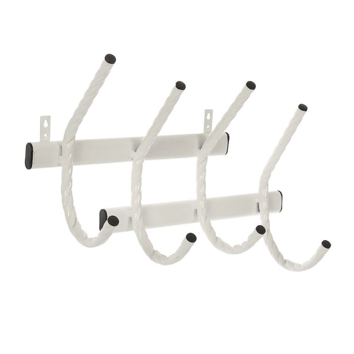 Вешалка настенная "4 крючка", цвет белый
