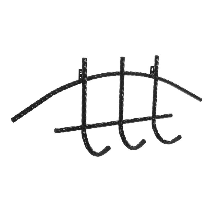 Вешалка настенная "3 крючка", цвет черный